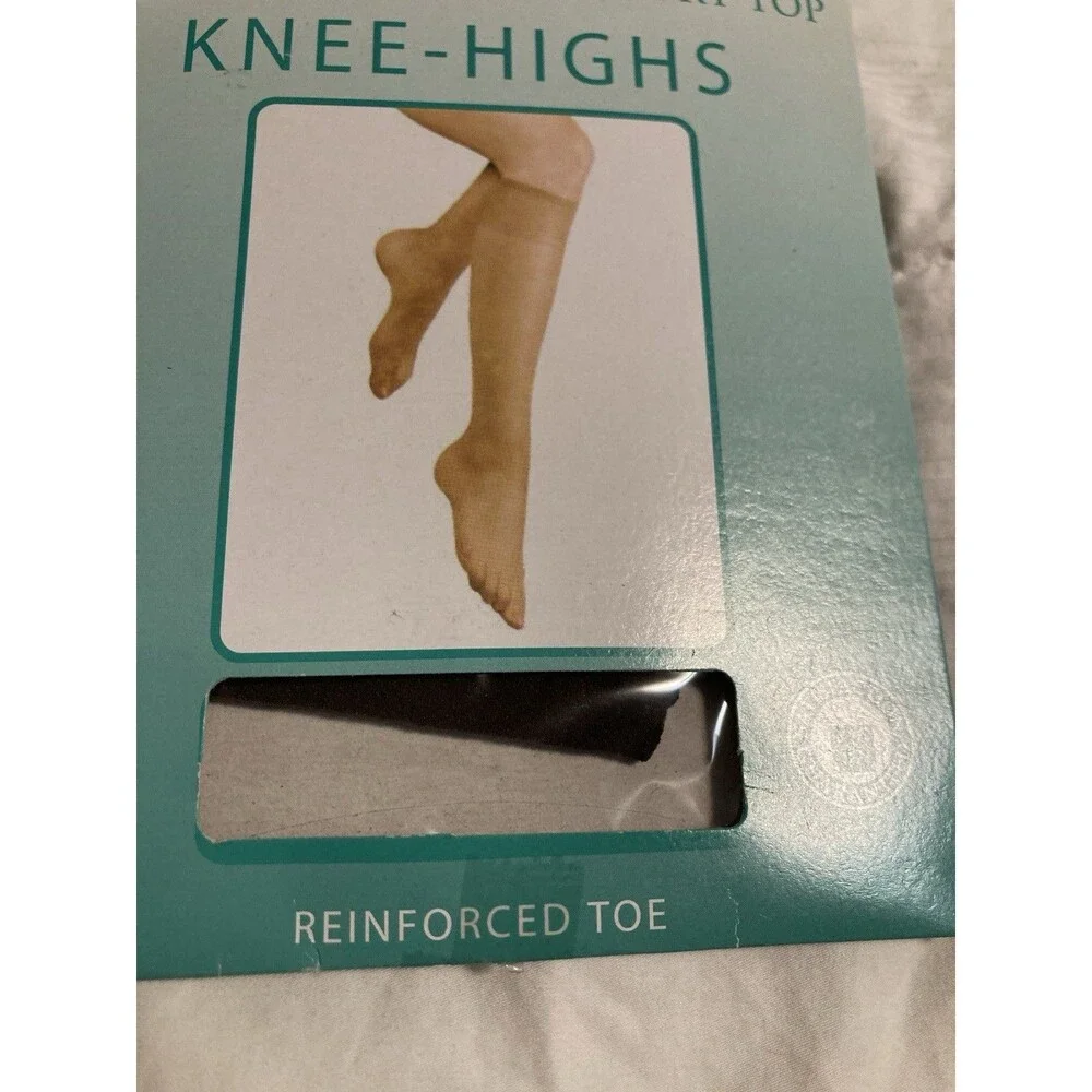 Walgreens Knee Highs Reinforced Toe One Size & Queen Lot of 3 NEW Suntan Coffee